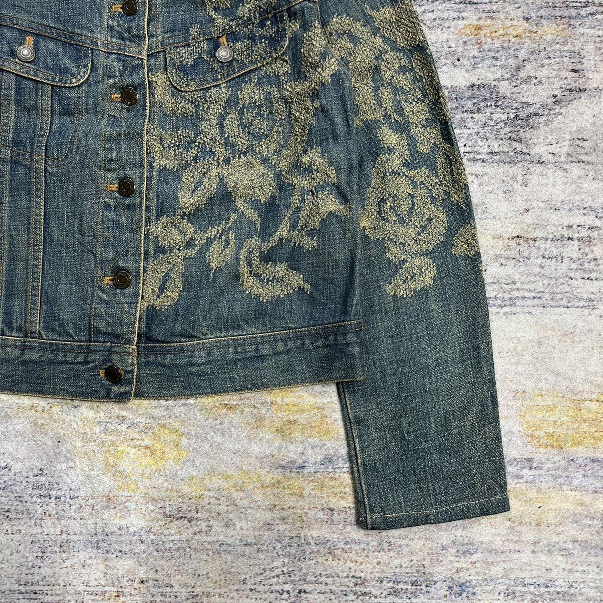 Issey Miyake Yuki Torii distressed / jacquard cropped denim jacket Size M / US 6-8 / IT 42-44 - 8 Thumbnail