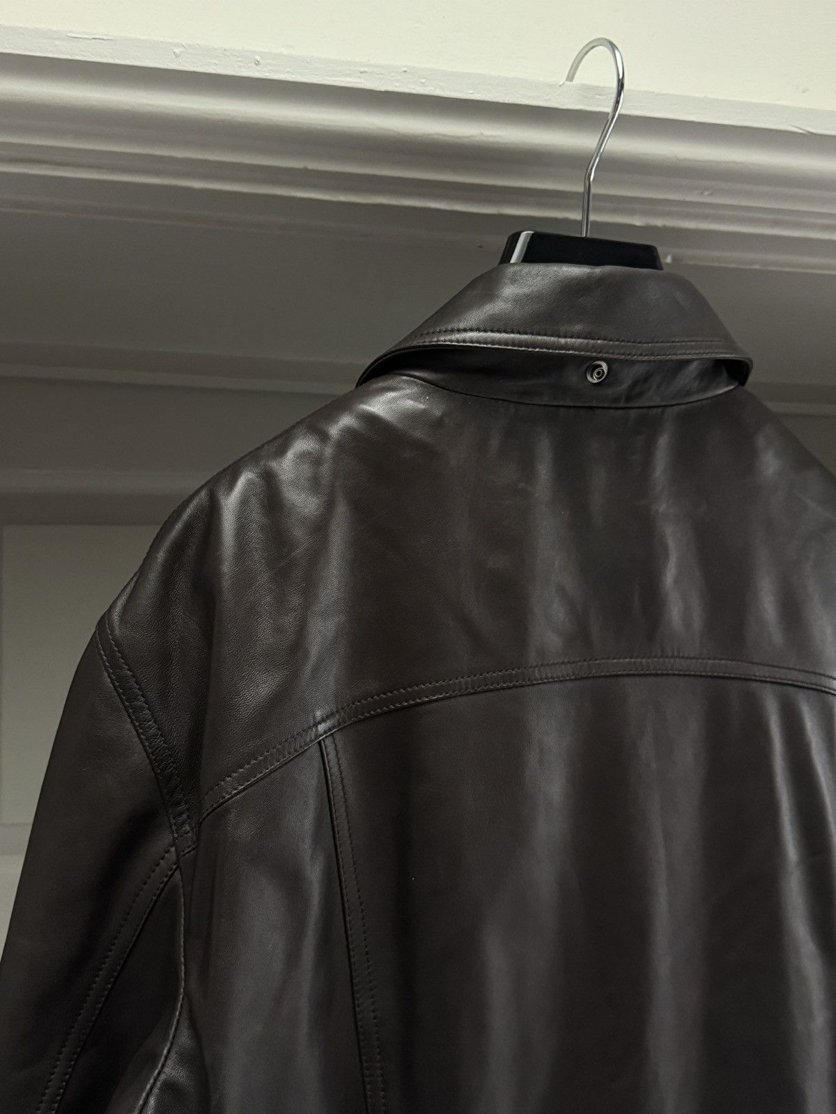 Armani Collezioni Armani Collezioni Men’s Brown Lambskin Leather Jacket IT 52 Size US L / EU 52-54 / 3 - 7 Thumbnail