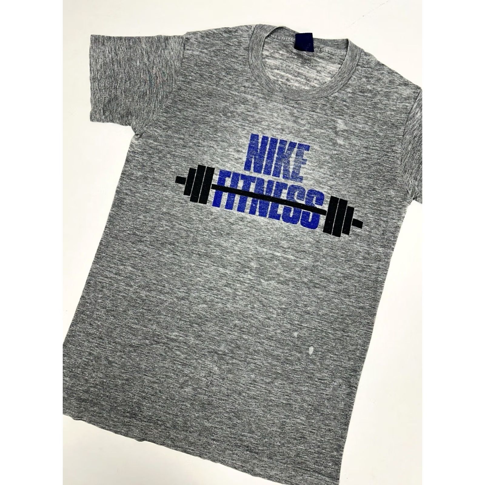 Nike VINTAGE Nike Fitness Barbell T-Shirt Workout 80s Medium Gray Paper Thin Tee Mens Size US M / EU 48-50 / 2 - 6 Thumbnail