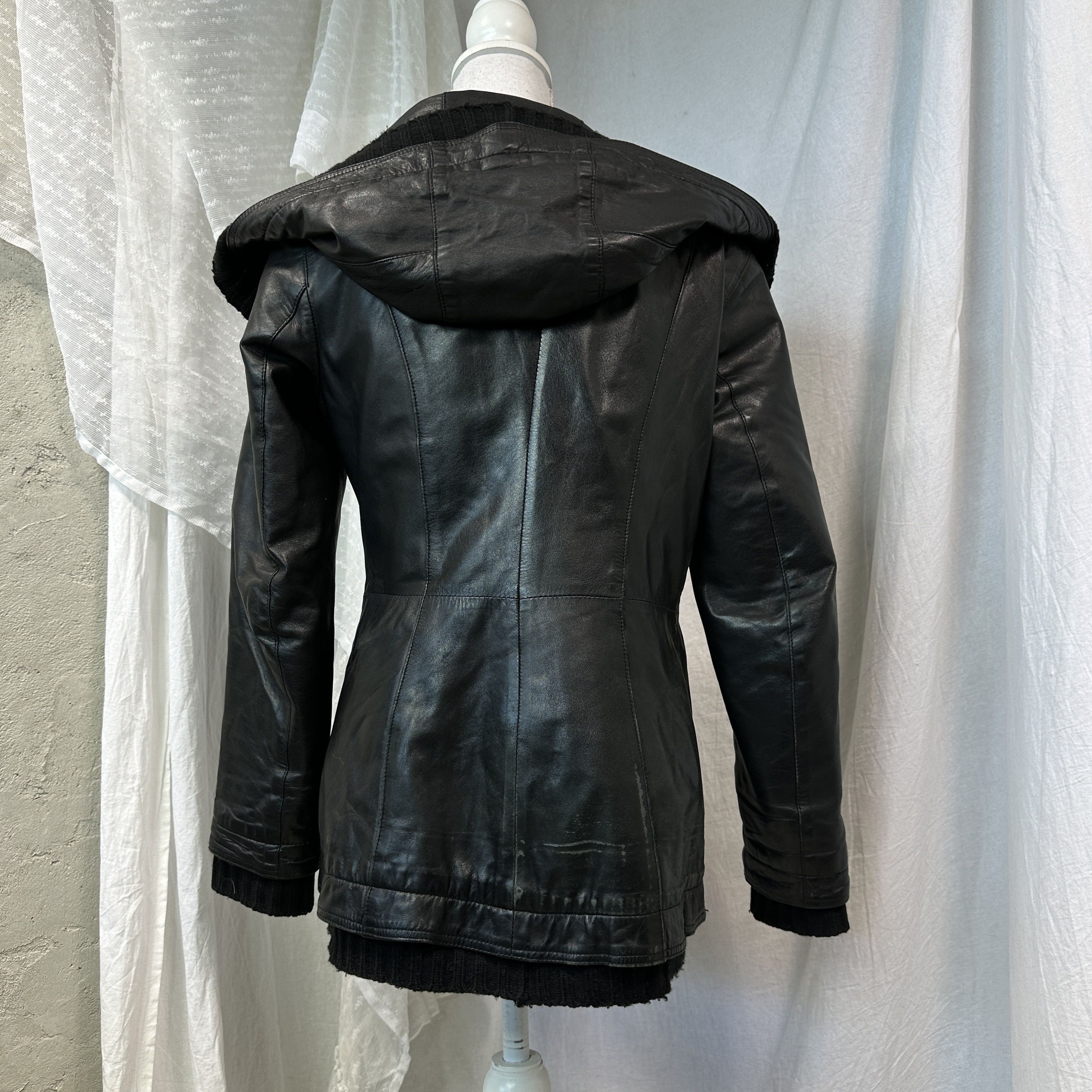 Vintage Vintage Avant Garde Grunge Leather Big Collar Jacket Y2K Size M / US 6-8 / IT 42-44 - 5 Thumbnail