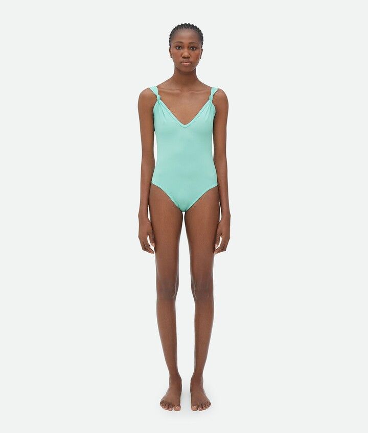 Bottega Veneta o1n1vont0625 Knots Stretch Nylon Swimsuit in Celadon Size XS / US 0-2 / IT 36-38 - 1 Thumbnail