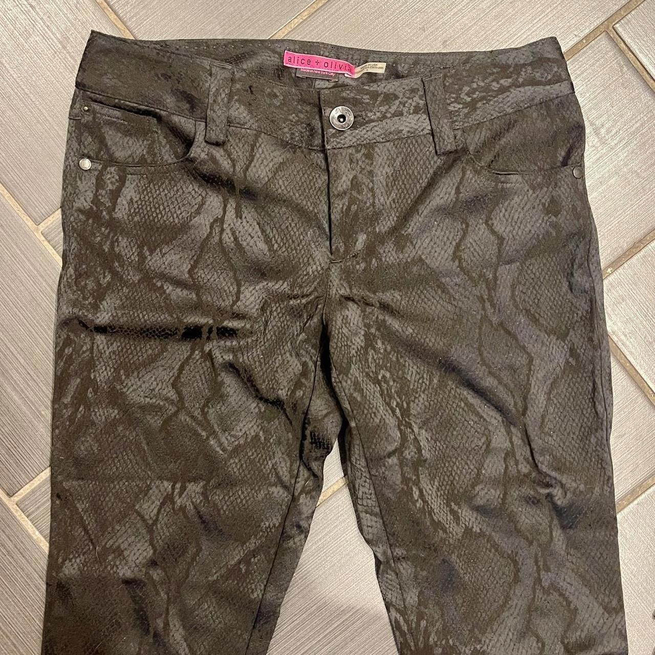 Designer Alice + olivia Women's Grey and Black Trousers Size 27" / US 4 / IT 40 - 3 Thumbnail