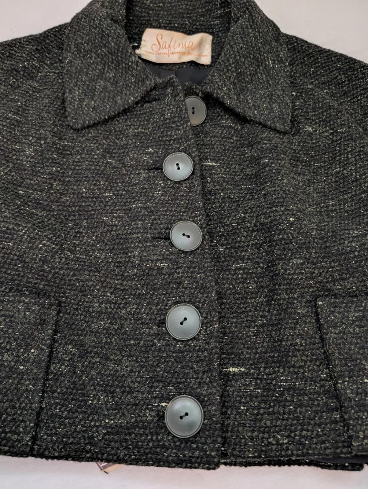 Saks Fifth Avenue Vintage Safinia Saks Fifth Avenue Wool Silk Cropped Jacket Size S / US 4 / IT 40 - 5 Thumbnail