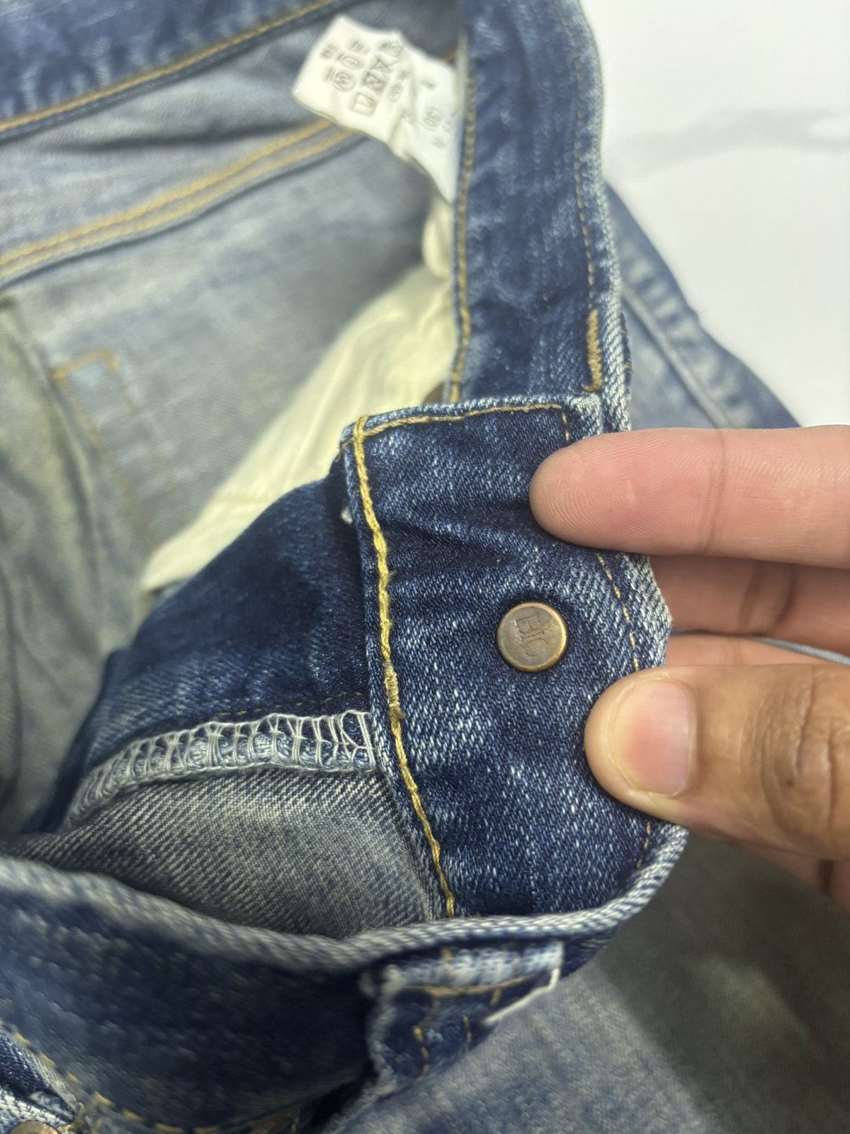 Big John × Japanese Brand × Jean VINTAGE BIG JOHN MADE IN JAPAN DISTRESSED DENIM JEANS Size US 30 / EU 46 - 15 Thumbnail