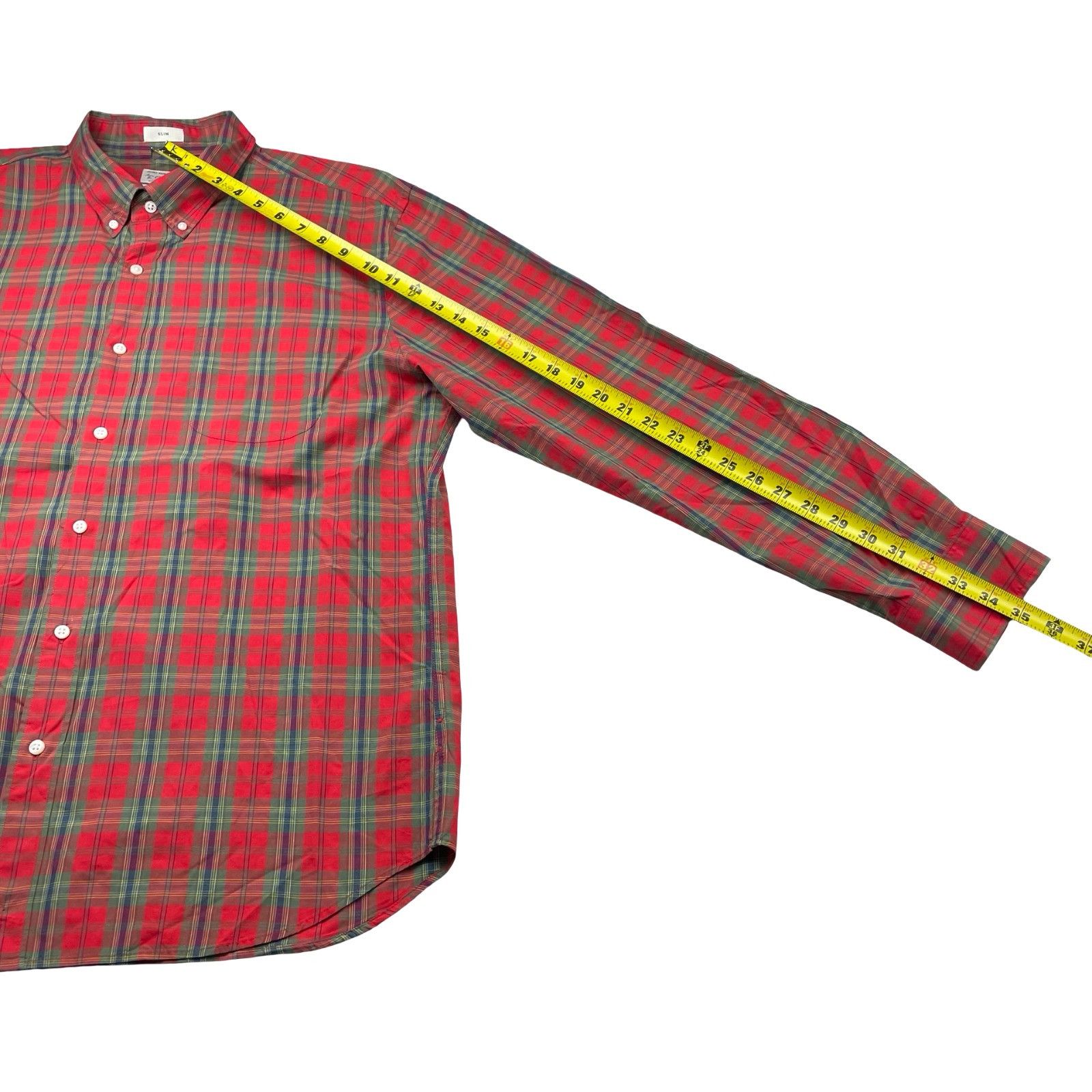 J.Crew J.Crew Men's 100's 2-Ply Yarns Slim Fit L/S Button Shirt Red Size US XL / EU 56 / 4 - 7 Thumbnail