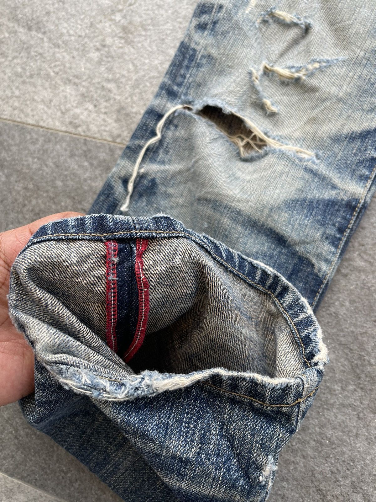 Japanese Brand Vintage Cate Mer selvedge Distressed Denim Pants Size US 33 - 12 Thumbnail