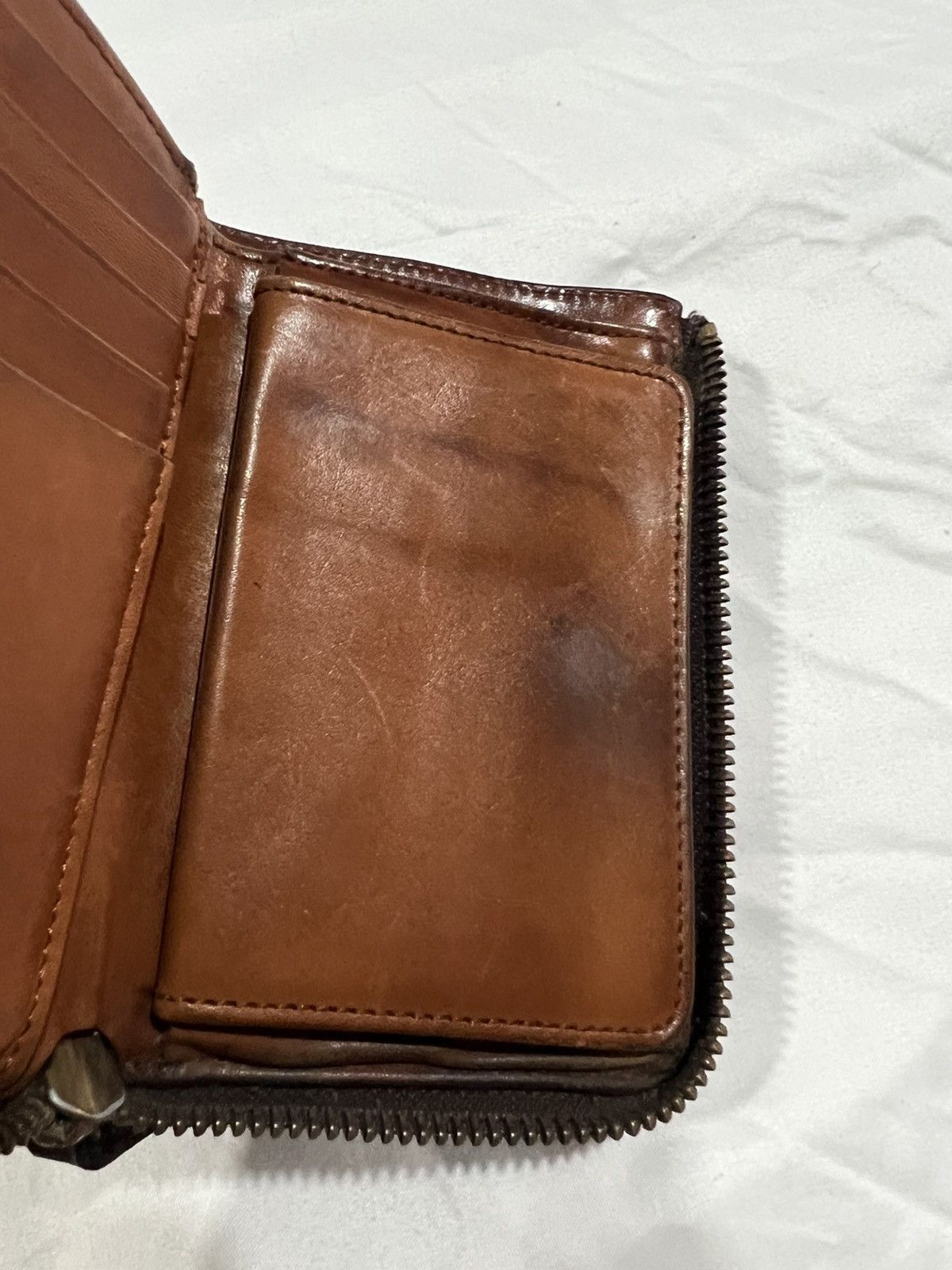 Redmoon Beams Genuine Leather Beautiful Patina Bi Fold Zipper Wallet Size ONE SIZE - 8 Thumbnail