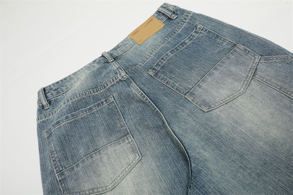 Japanese Brand × Jean Retro casual men's straight distressed washed wide-leg jeans Size US 32 / EU 48 - 6 Thumbnail