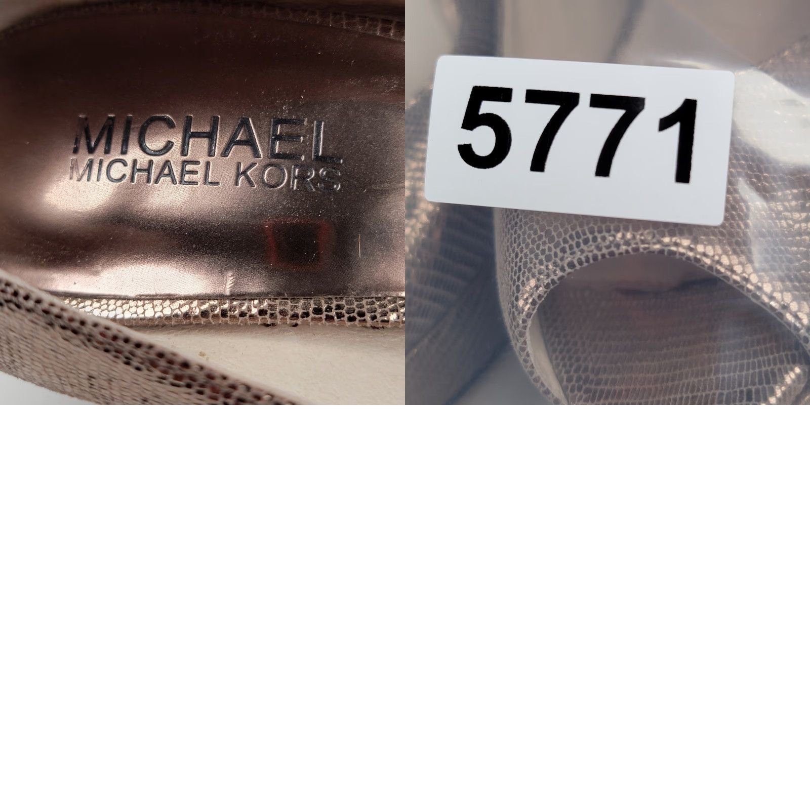 Michael Kors Michael Kors Womens Heels Size 8 Silver Platform Stiletto Open Toe Leather Slip On Womens Size US 8 / IT 38 - 9 Thumbnail