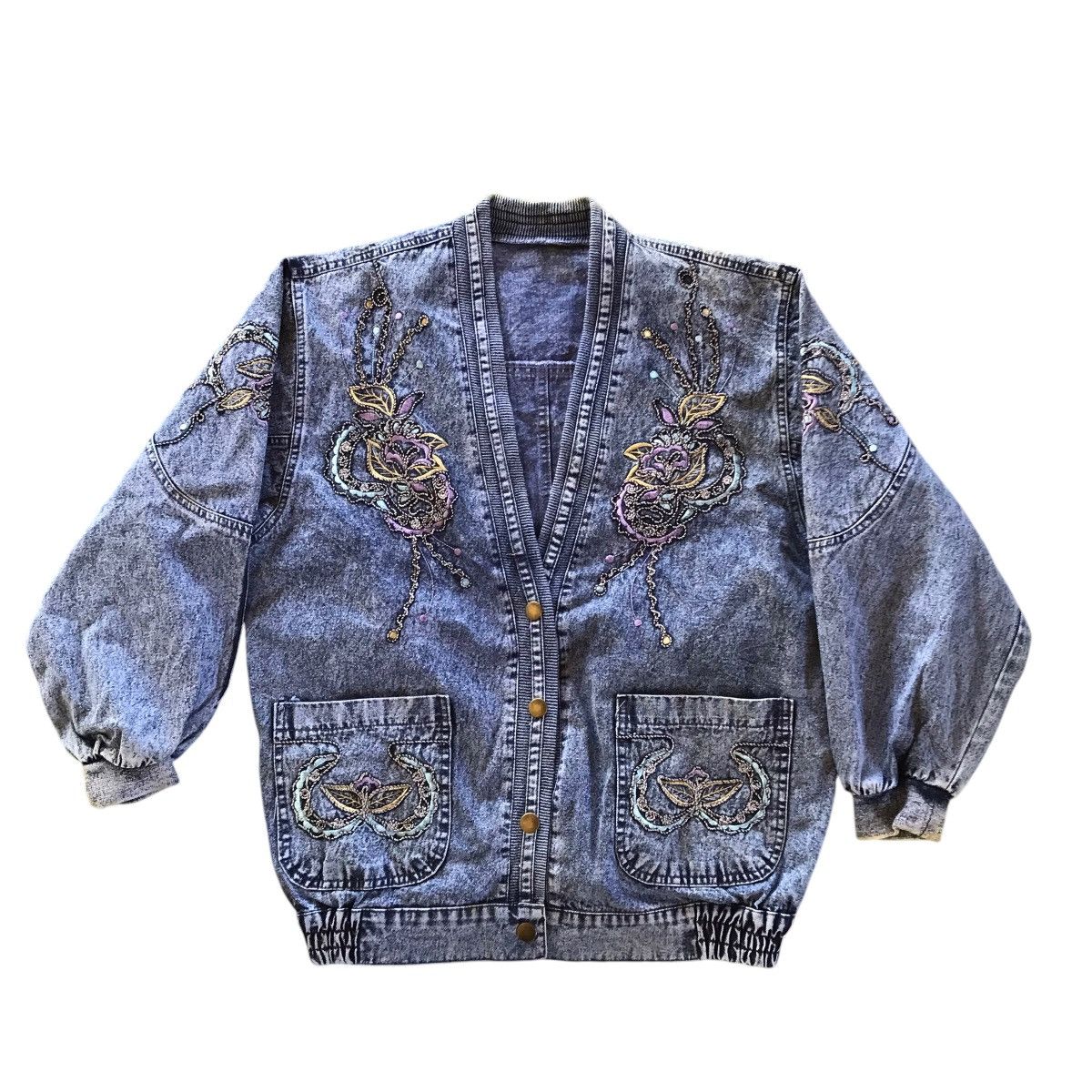 Kapital Vintage Cardigan Distressed Denim Inspired Kapital Sun Faded Size US M / EU 48-50 / 2 - 1 Thumbnail