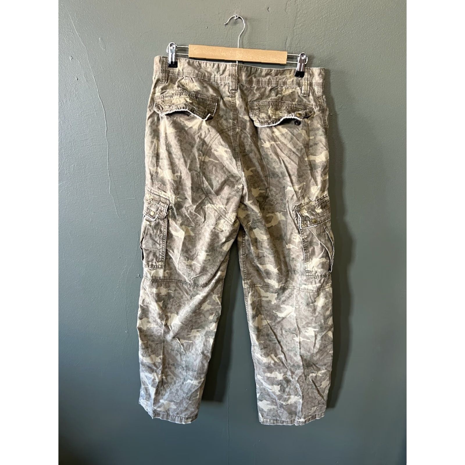 VINTAGE NAVY Mens Green Camoflauge Cargo Pants Pants 32x32 Mens Green Cargo 90s