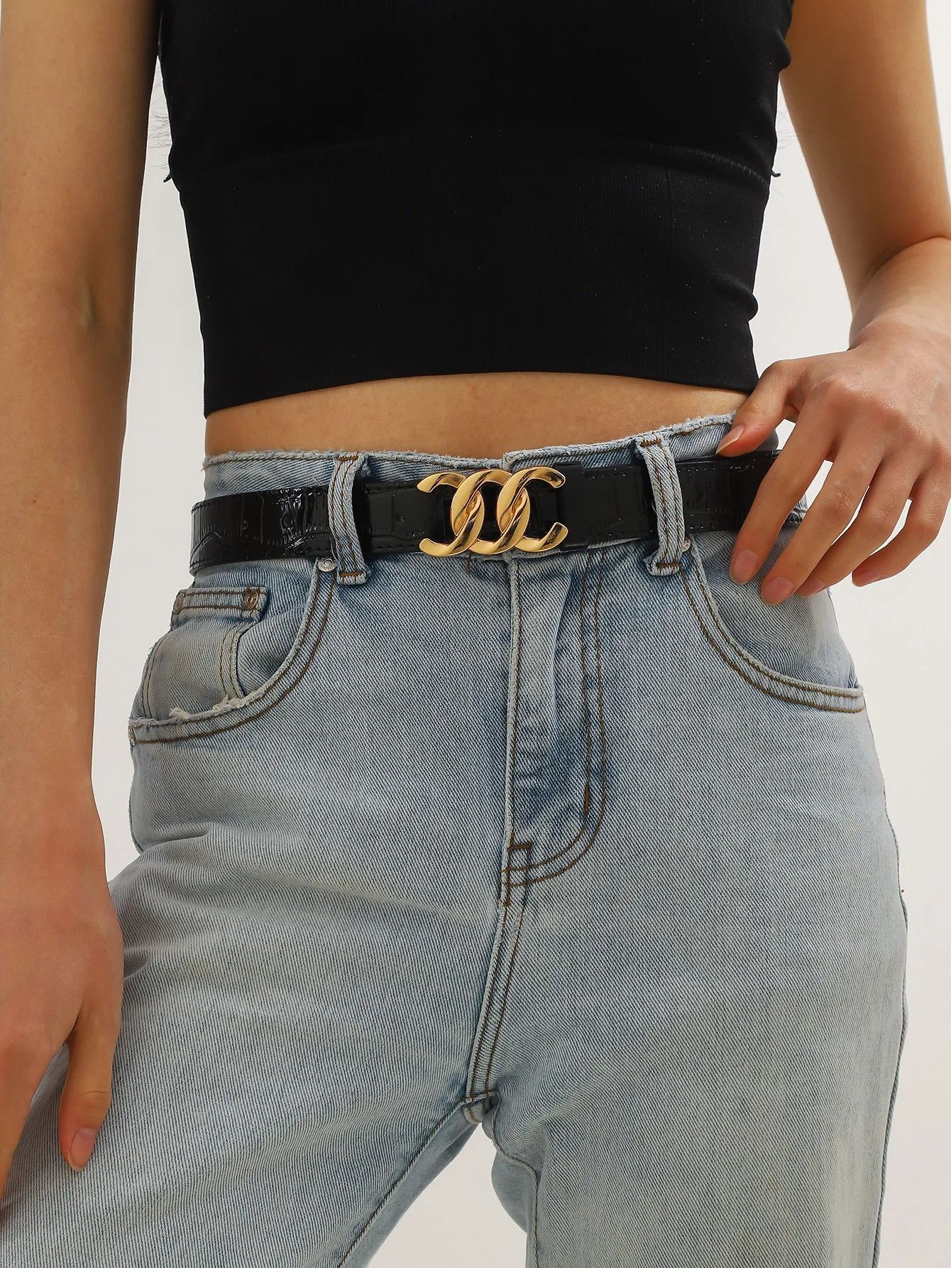 Leather Casual Leather Belt Size ONE SIZE - 1 Thumbnail