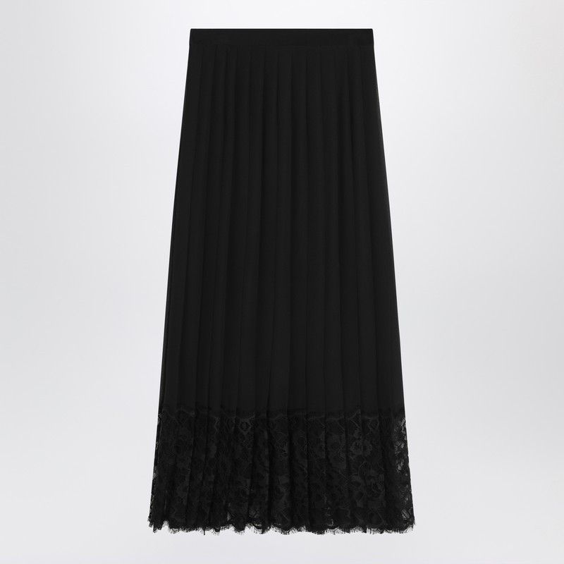 Dolce & Gabbana Dolce&Gabbana Gonna Midi In Chiffon And Black Lace Size 27" / US 4 / IT 40 - 1 Thumbnail