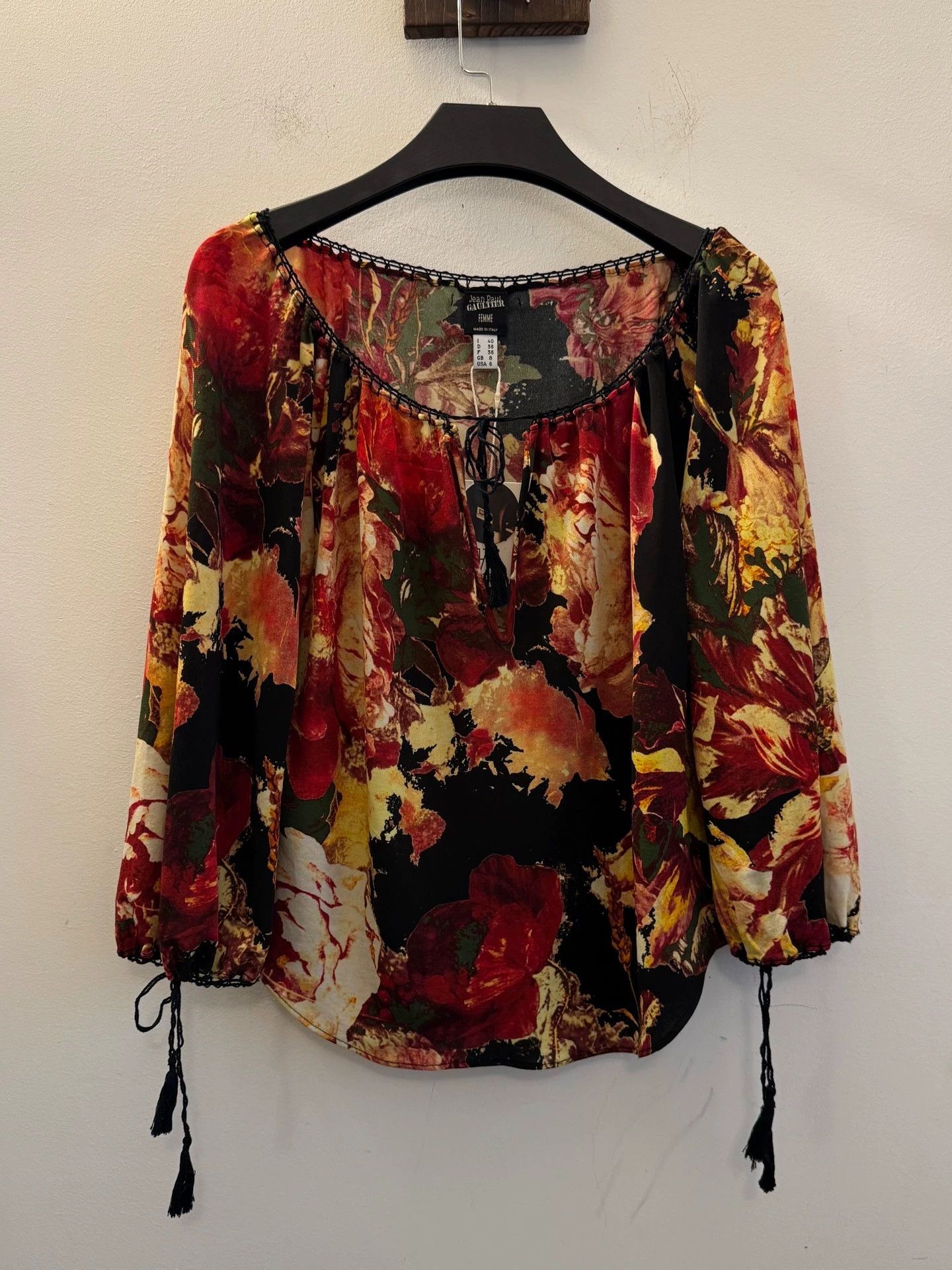 Jean Paul Gaultier JPGaultier Vintage Archive Floral Tie Tassel 7/8 Sleeve 6 Size M / US 6-8 / IT 42-44 - 8 Thumbnail