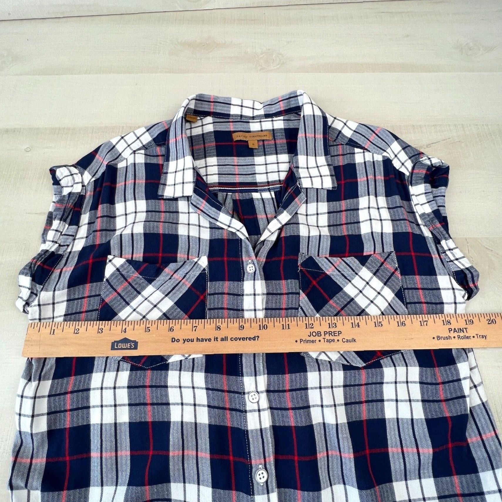 Vintage Jachs Womens Blue Plaid Sleeveless Button Up Shirt Small Size S / US 4 / IT 40 - 6 Thumbnail