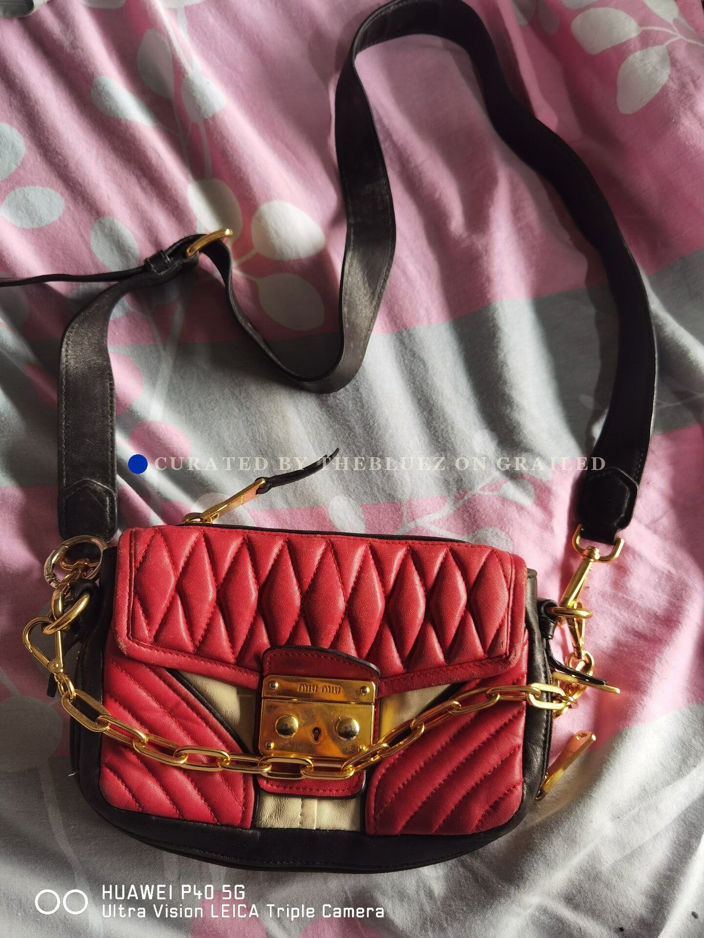 Miu Miu Miu Miu Color-Blocked Sheepskin Crossbody Bag Size ONE SIZE - 1 Thumbnail