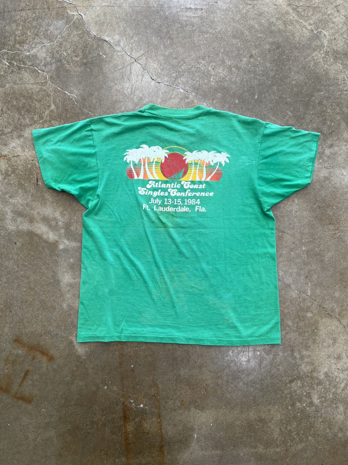 Vintage Vintage Single Stitch Atlantic 1994 Palm Tree Tee Small Size US S / EU 44-46 / 1 - 2 Thumbnail