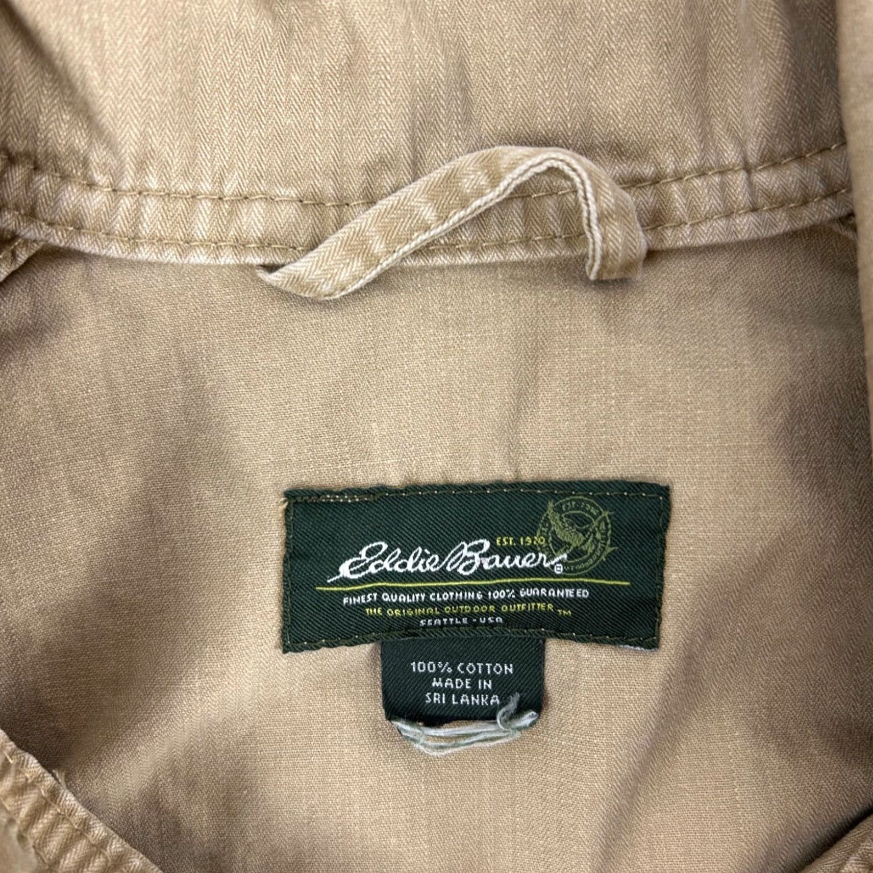 Eddie Bauer Eddie Bauer Womens Large Tan Utility Jacket Full Zip Cotton Field Casual Outdoor Size L / US 10 / IT 46 - 3 Thumbnail
