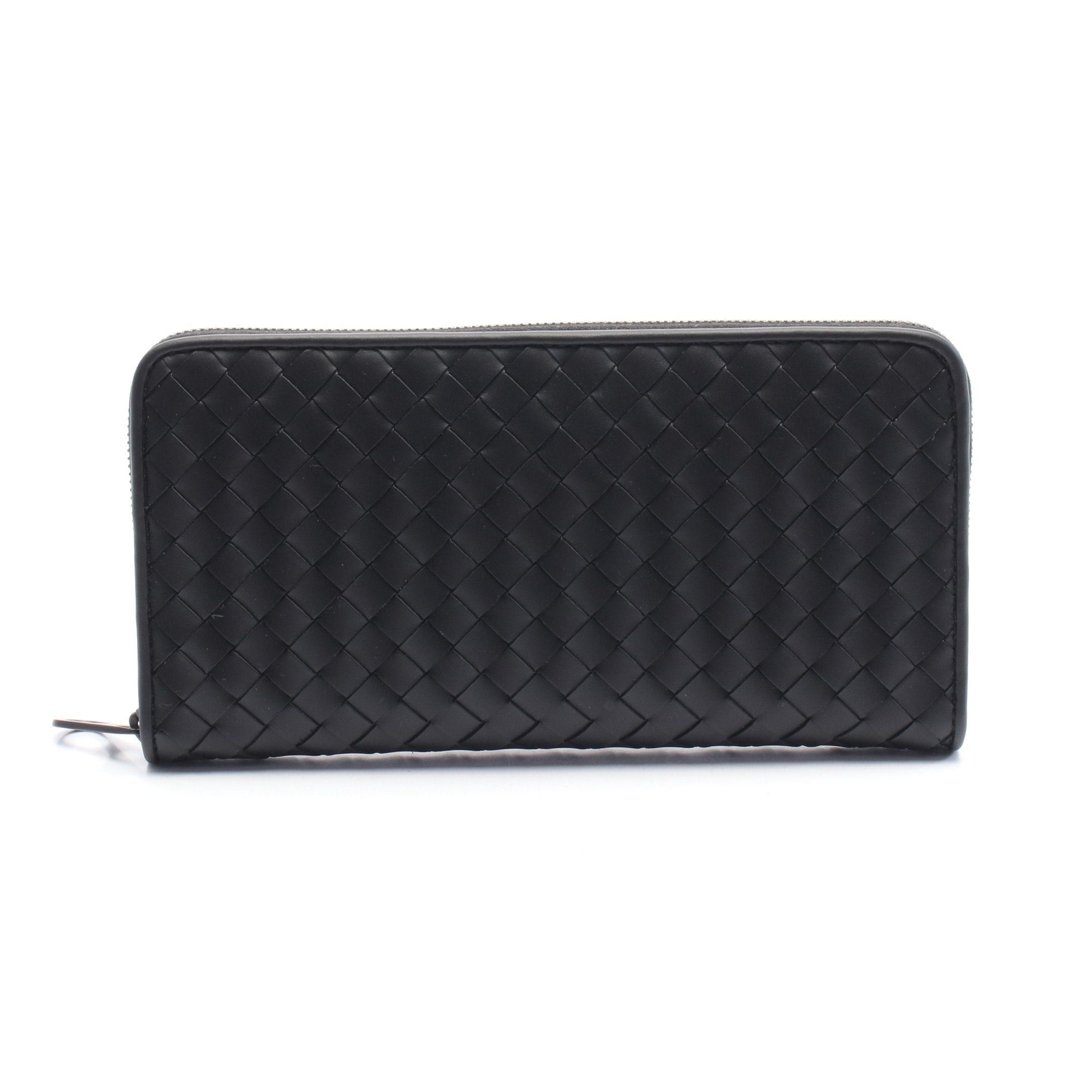 Bottega Veneta Bottega Veneta Intrecciato Round Zipper Long Wallet Leather Black Size ONE SIZE - 1 Thumbnail