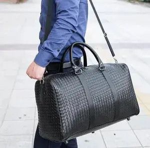 Japanese Brand Outdoor retro woven travel duffle bag pu leather Size ONE SIZE - 4 Thumbnail