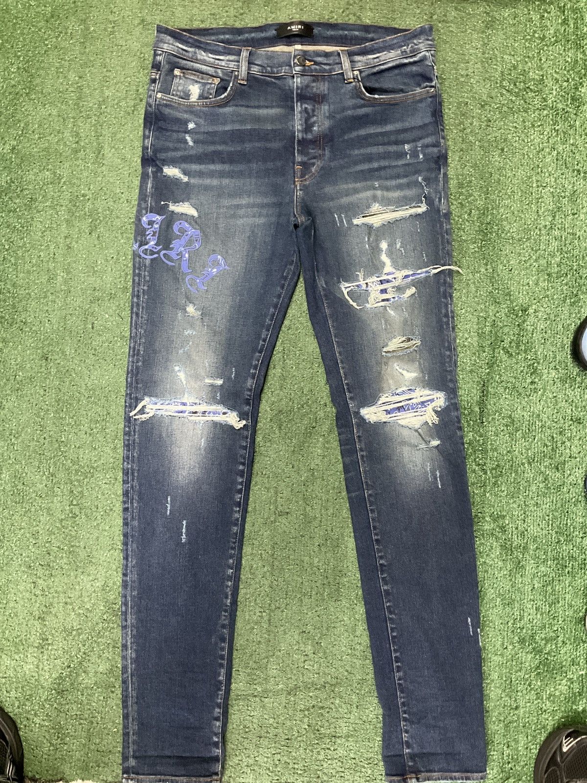 Amiri Amiri Thrasher Stone Indigo Jeans Size US 36 / EU 52 - 1 Thumbnail