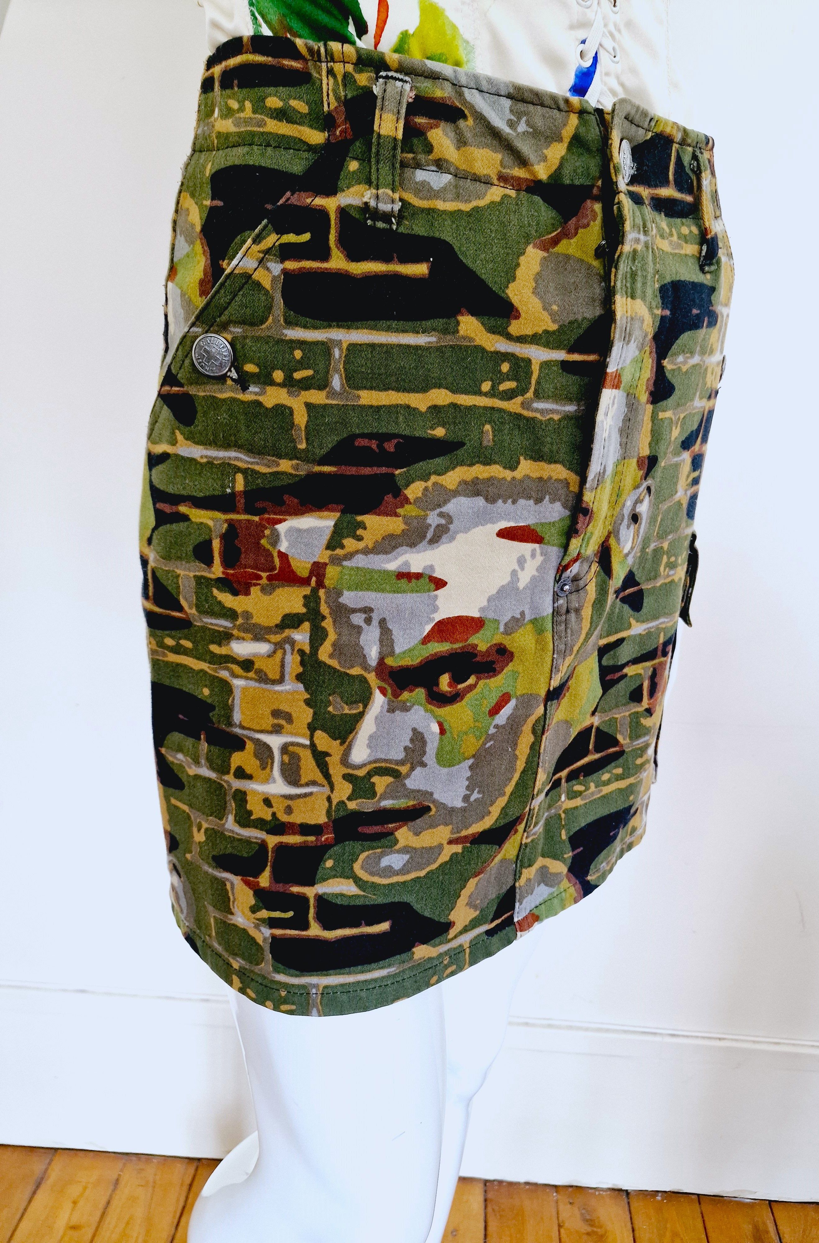 Jean Paul Gaultier Jean Paul Gaultier Fight Racism Brick 1997 F/W Punk Skirt Size 27" / US 4 / IT 40 - 13 Thumbnail