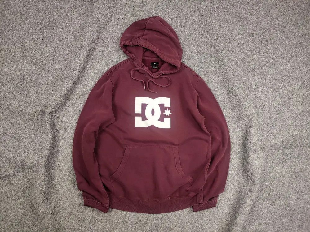 DC Vintage DC Hoodie Big Logo Baggy Burgundy y2k 90s Size US L / EU 52-54 / 3 - 2 Thumbnail