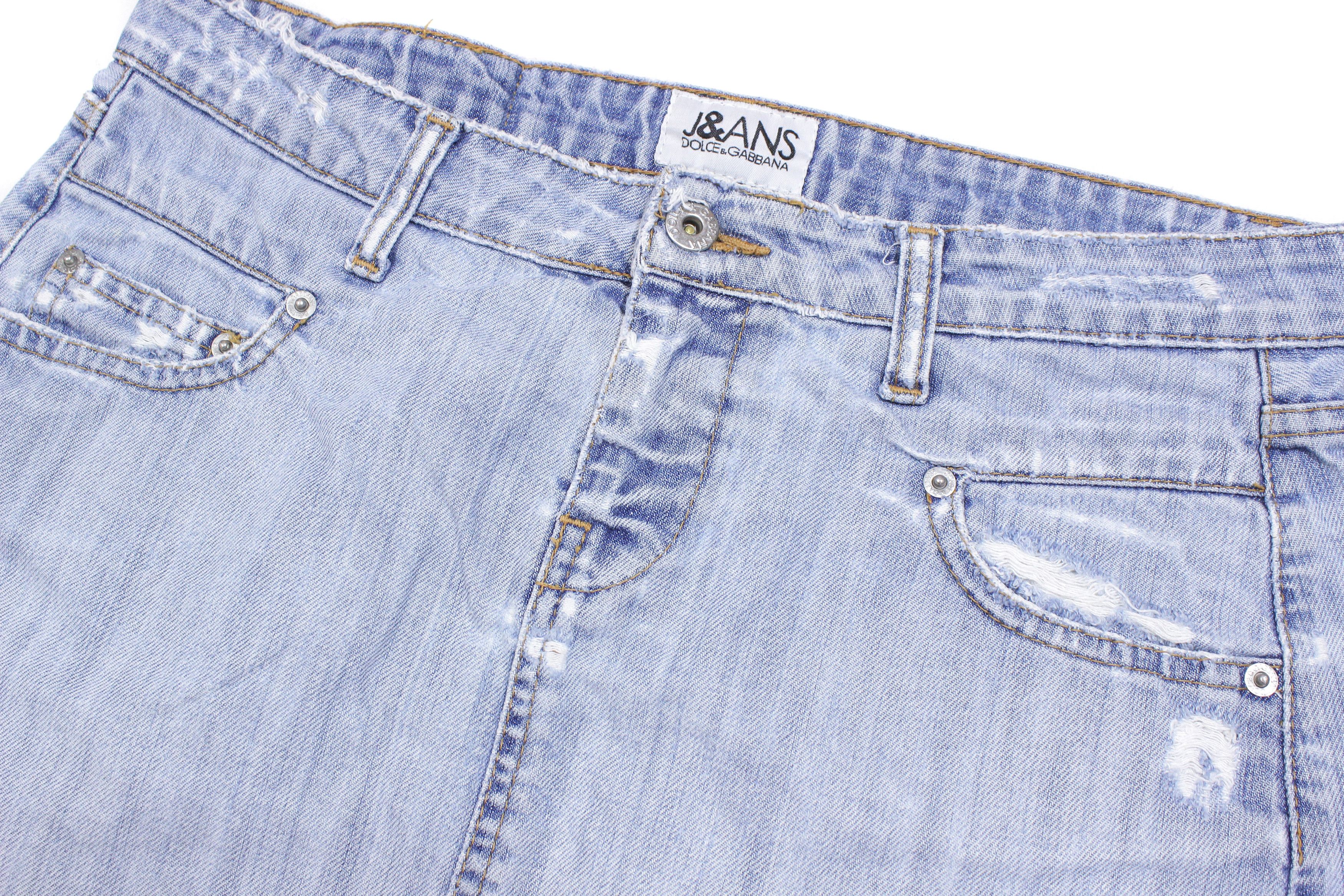Dolce & Gabbana Y2K Mini Denim Skirt 90s Vintage Size 28" / US 6 / IT 42 - 3 Thumbnail