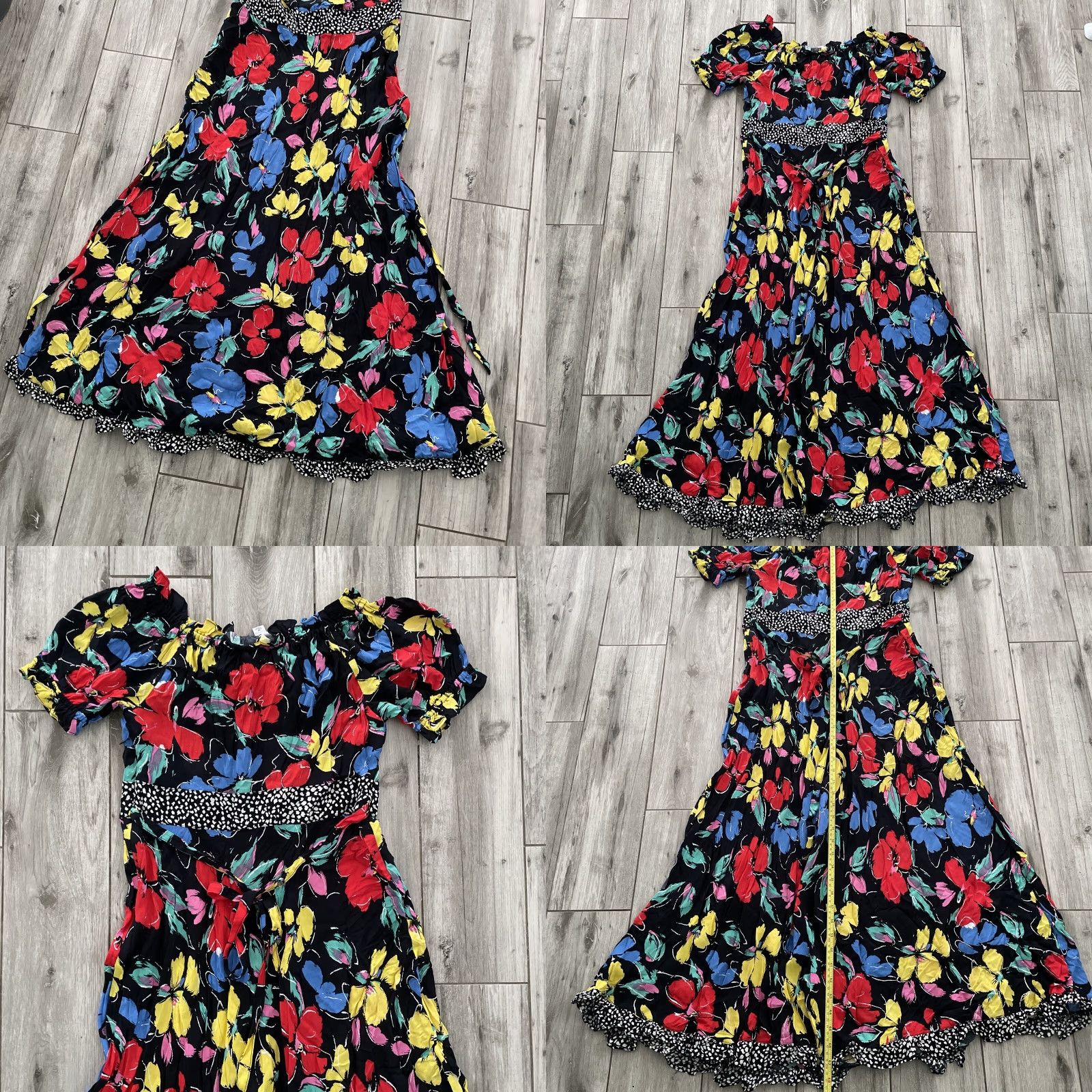 RIXO Rixo Womens Dress Maxi Off the Shoulder Boho Peasant Black Floral Size 10 NEW Size L / US 10 / IT 46 - 8 Thumbnail