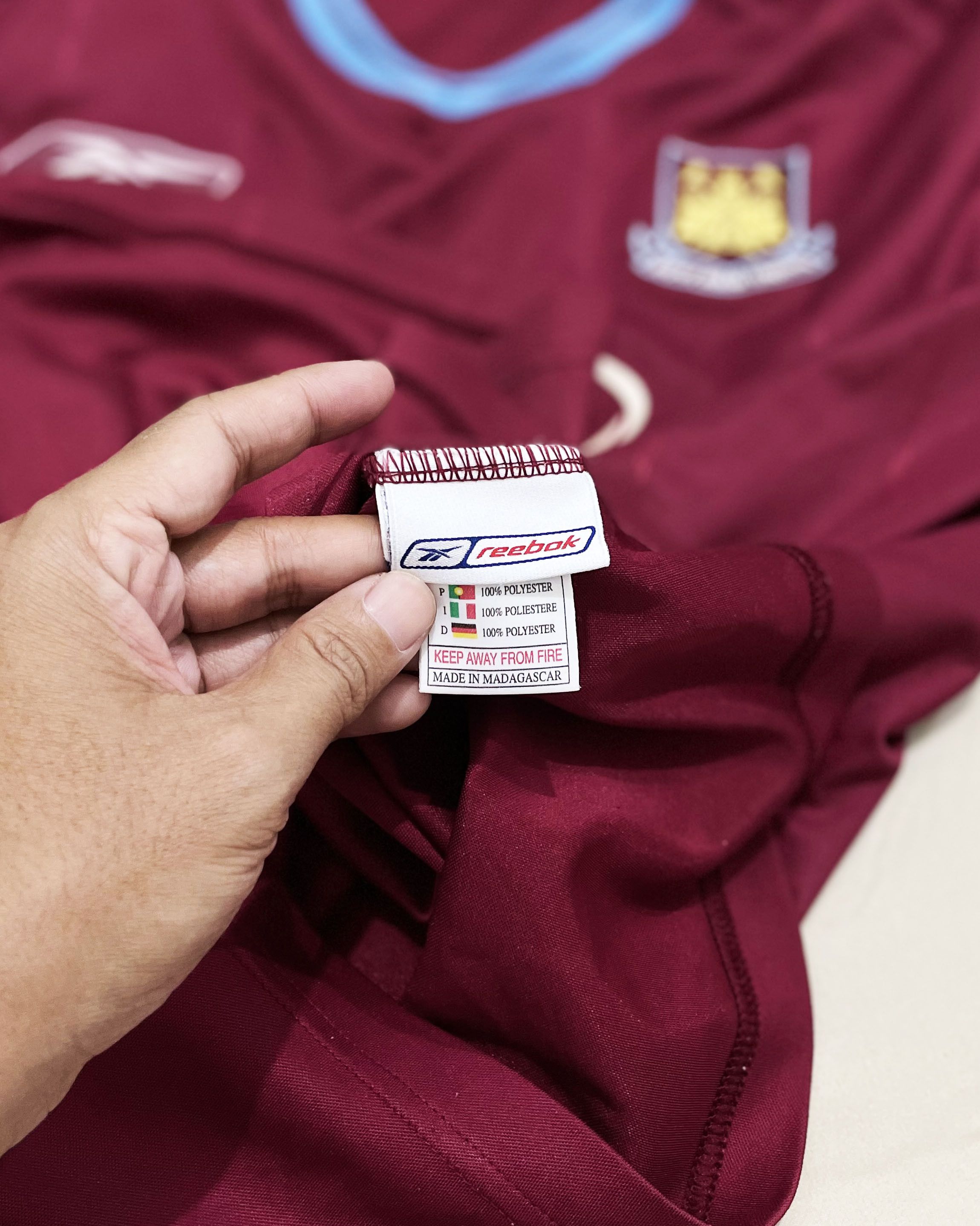 Reebok West Ham United Home Kit 2003 2004 2005 Size US L / EU 52-54 / 3 - 5 Thumbnail
