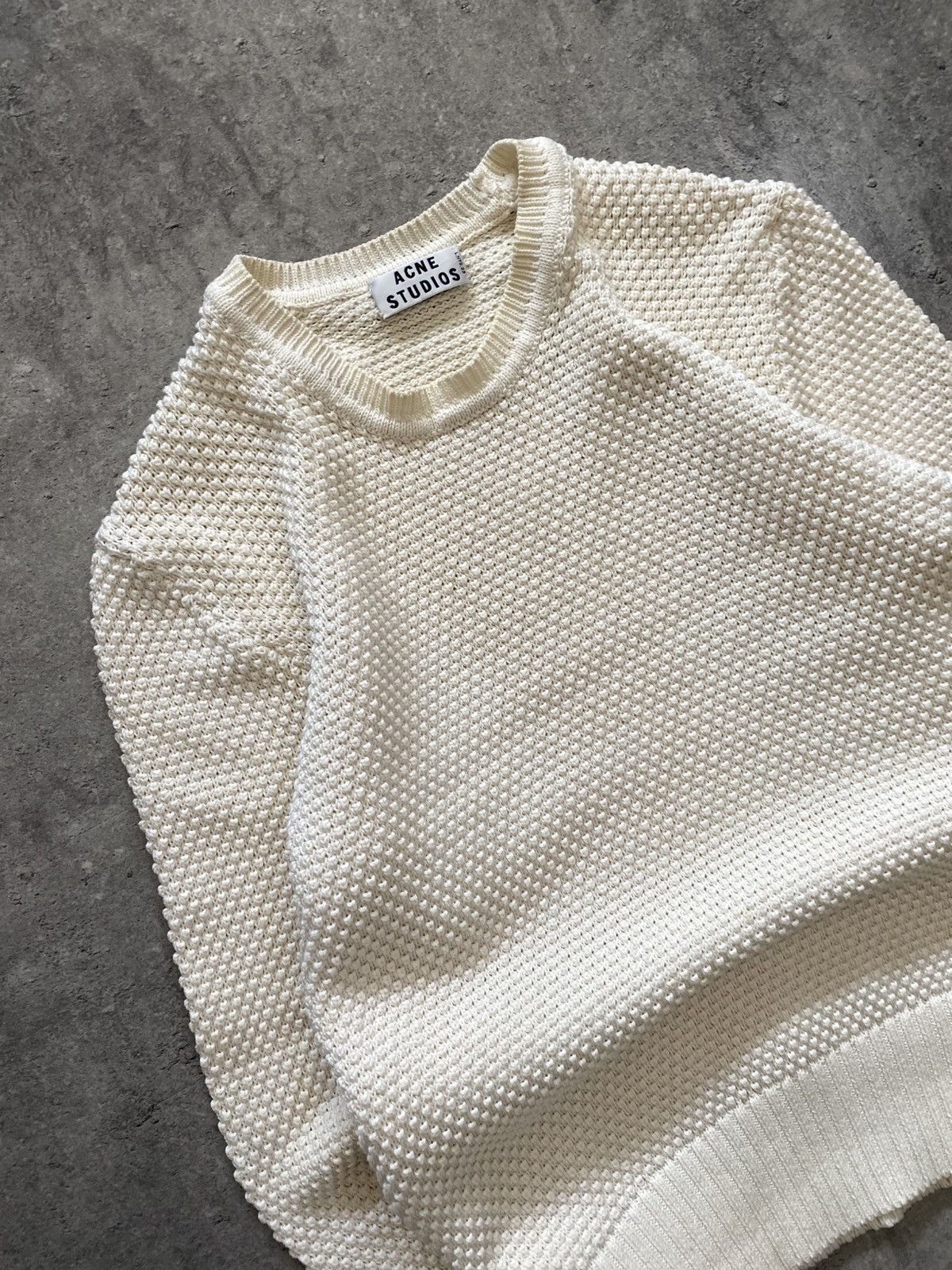 Acne Studios Acne Studios Beige Cusco Bubble knit textured sweater Size US M / EU 48-50 / 2 - 2 Thumbnail