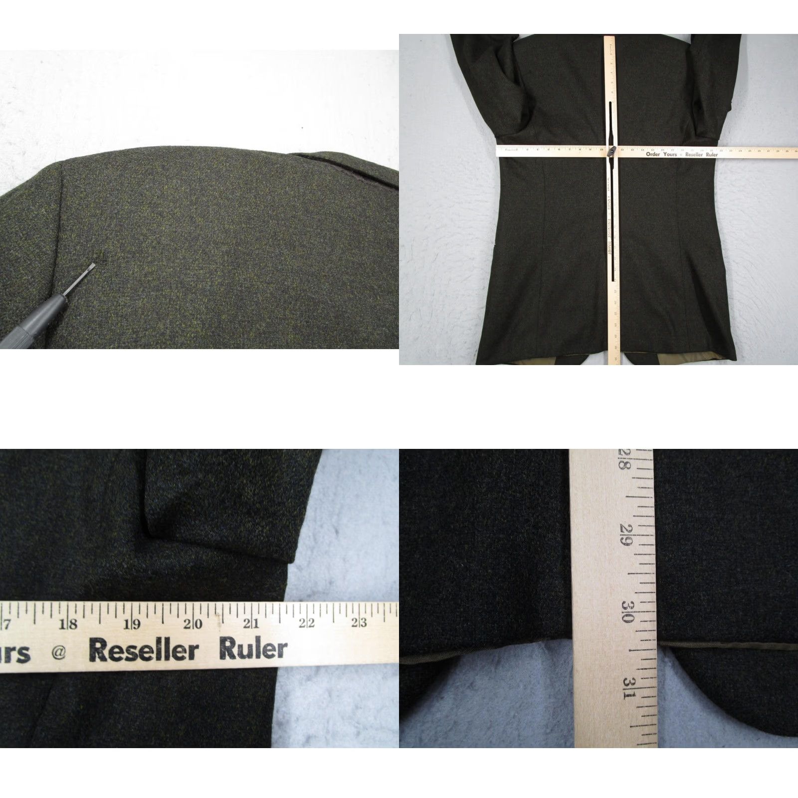 Hugo Boss VINTAGE Hugo Boss Blazer Mens 44 Green Wool Cashmere Loro Piana Sport Coat Made In USA Size 44R - 8 Thumbnail