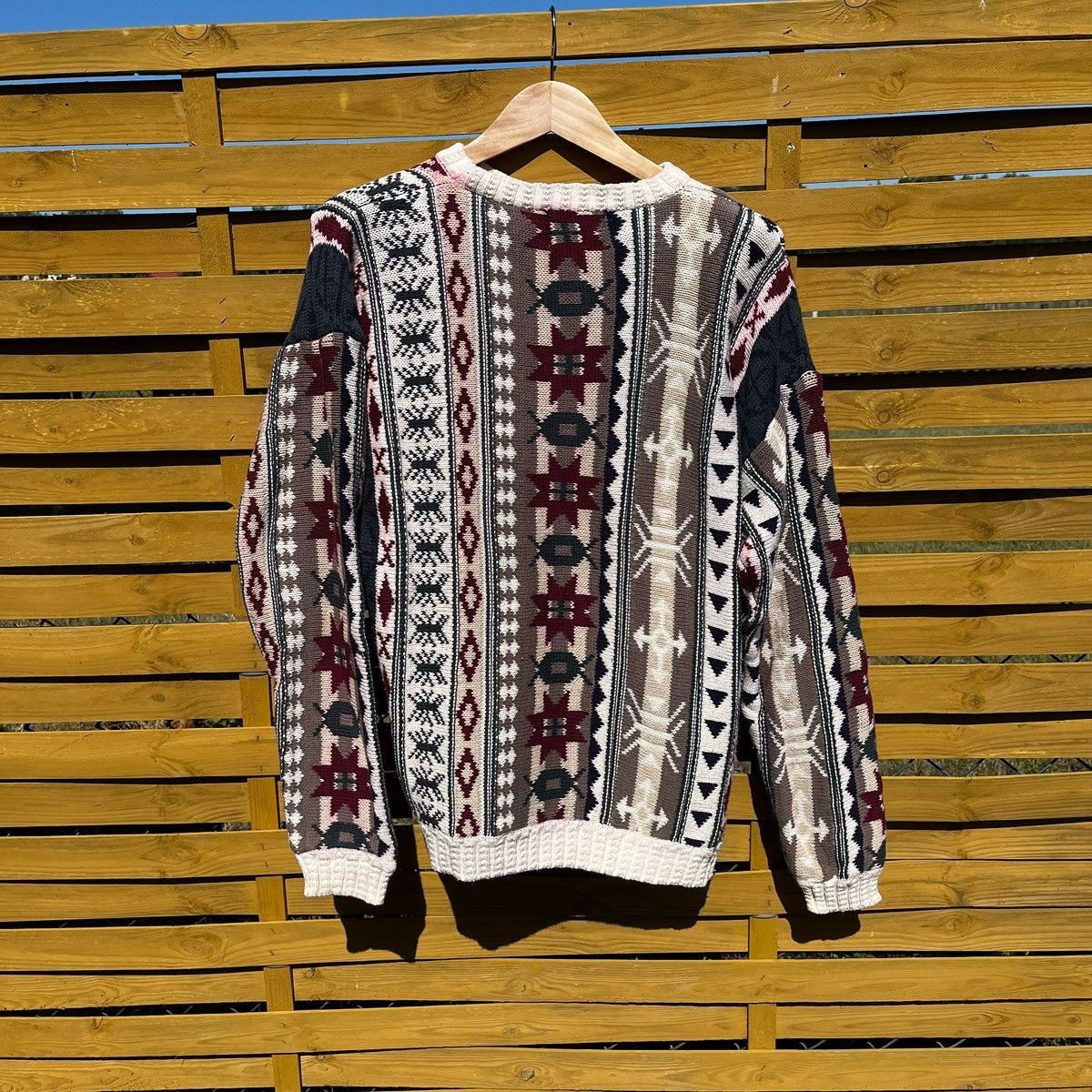 Chaps Ralph Lauren Vintage 90s Ralph Lauren geometry knit Size US L / EU 52-54 / 3 - 2 Thumbnail
