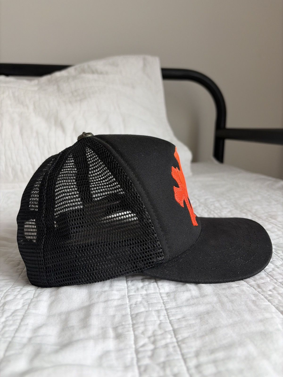 Chrome Hearts Chrome Hearts Cemetery Orange Crosses Trucker Hat Size ONE SIZE - 9 Thumbnail