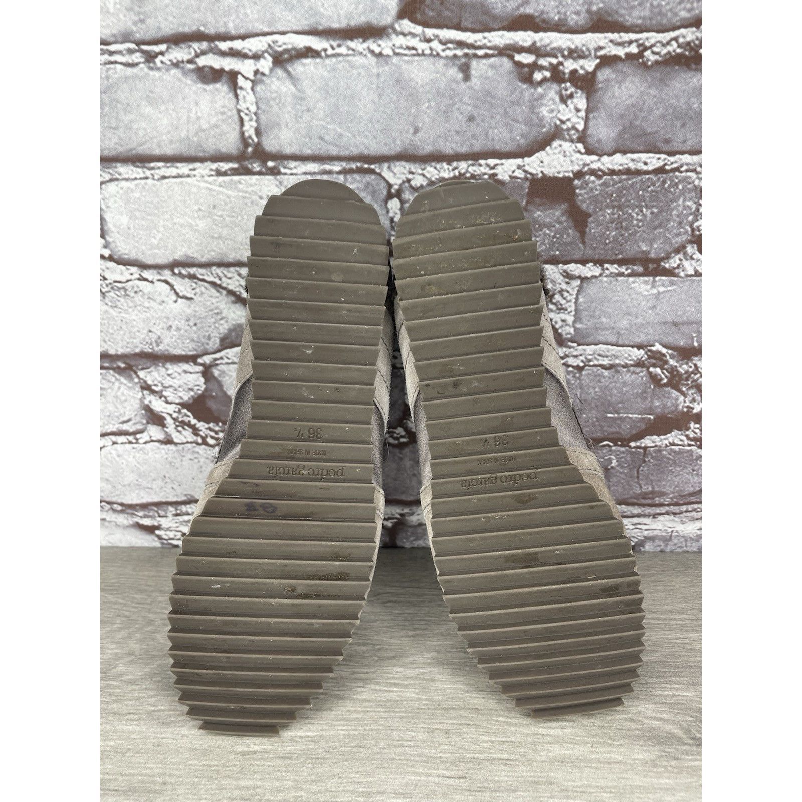 Pedro Garcia Pedro Garcia Silver Satin Gray Suede Lace Up Sneakers Women Size US 6.5 / IT 36.5 - 13 Thumbnail