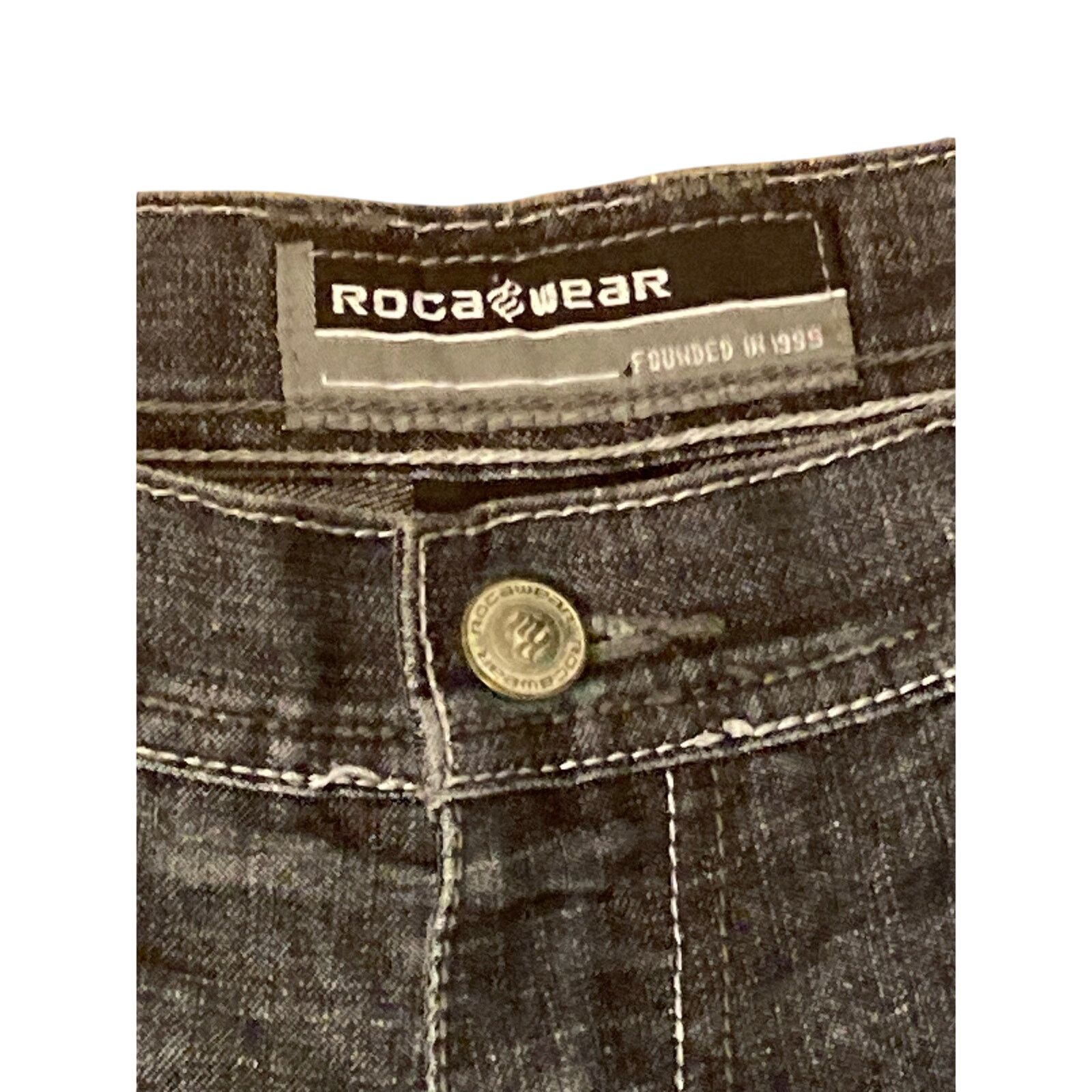 Rocawear Rocawear 38x34L Dark Wash Baggy Jeans Mens Y2K Denim Pants Size US 38 / EU 54 - 3 Thumbnail