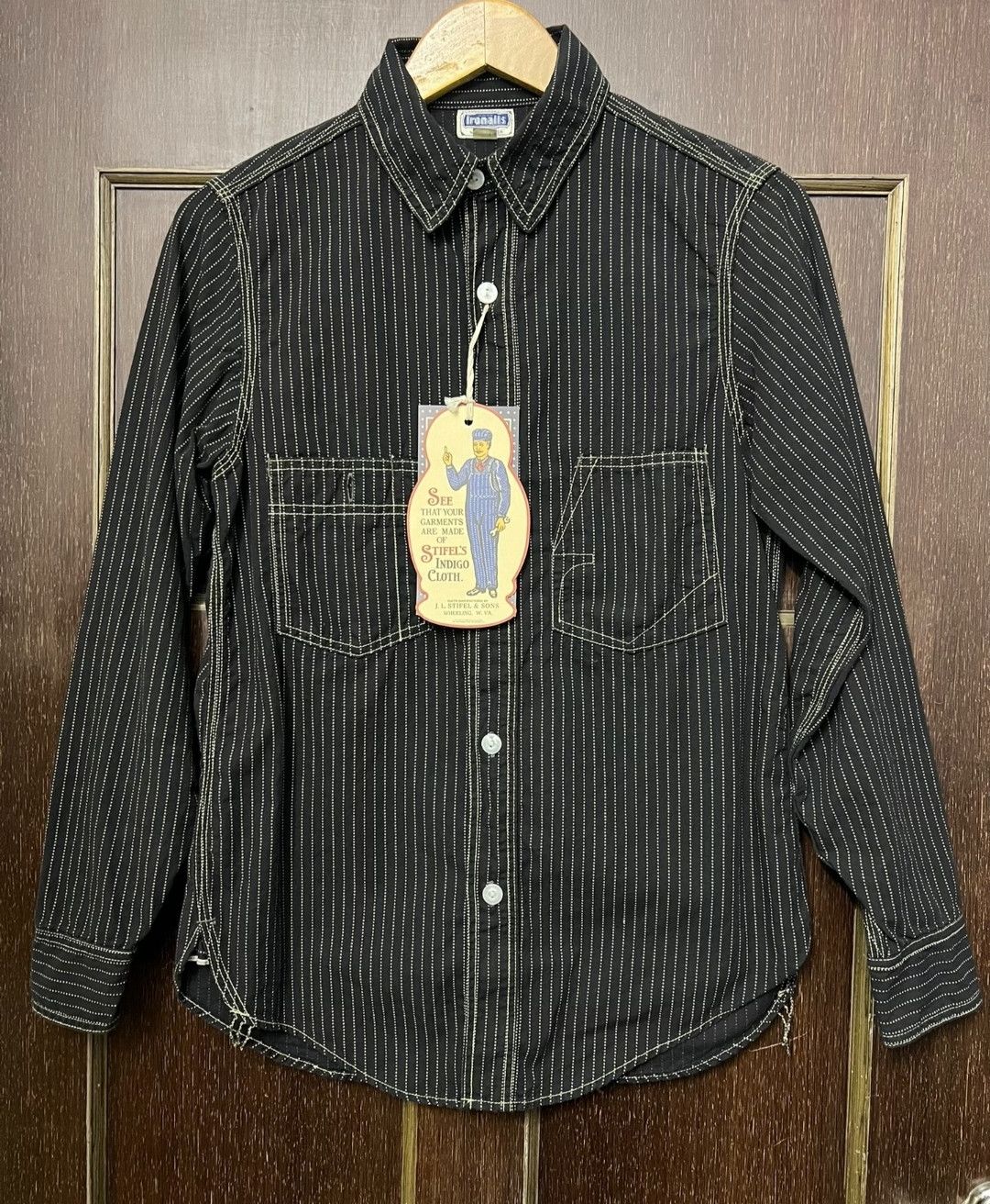 image of Freewheelers Ironalls Fw Pull-Dye Shirt in Black, Men's (Size Small)