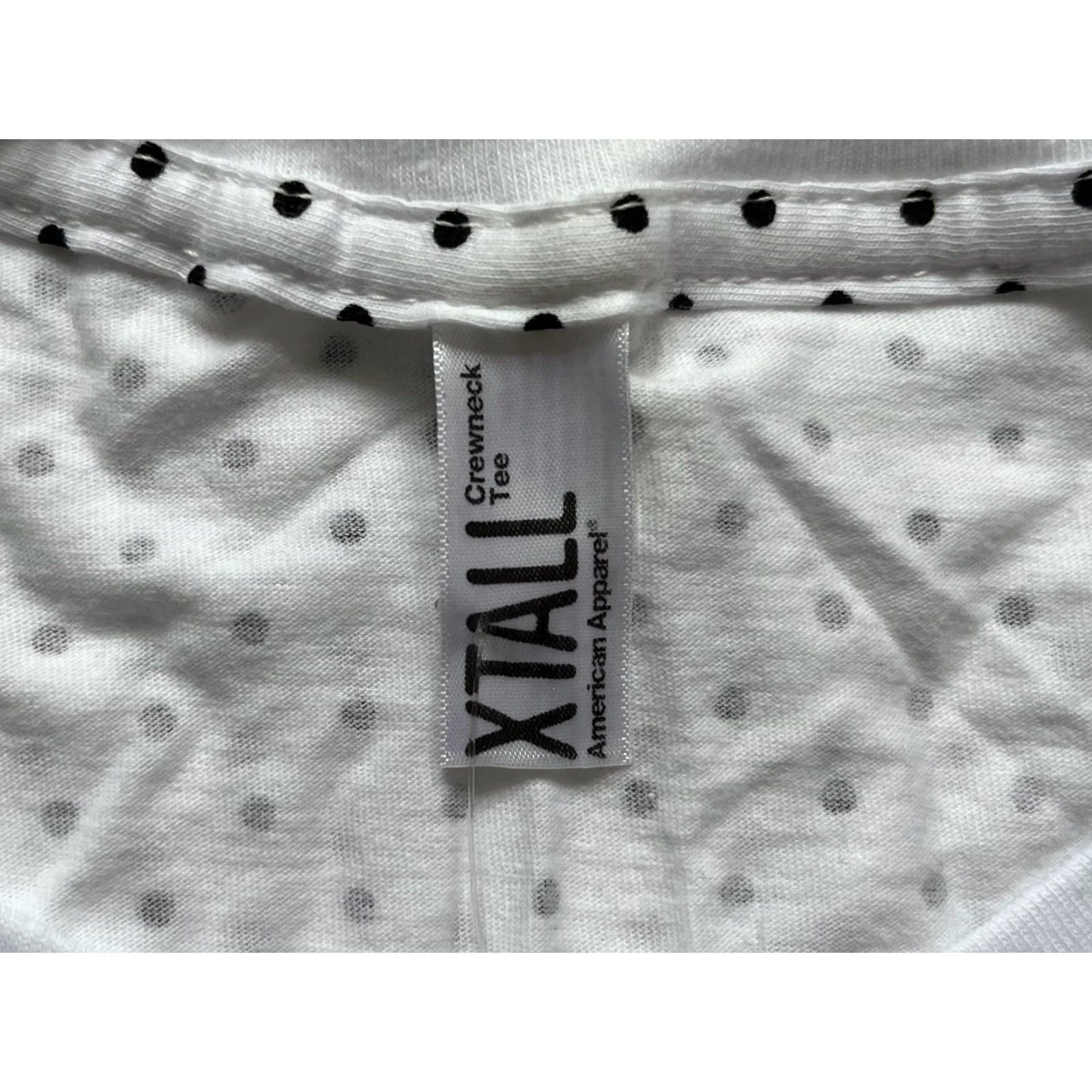 American Apparel OG american apparel tall tee t-shirt Mens Large White Polka Dot USA NWT Deadstock 100% cotton Crew Neck Regular Fit Adult M Mens Worldwide USA Shirt Size US L / EU 52-54 / 3 - 5 Thumbnail