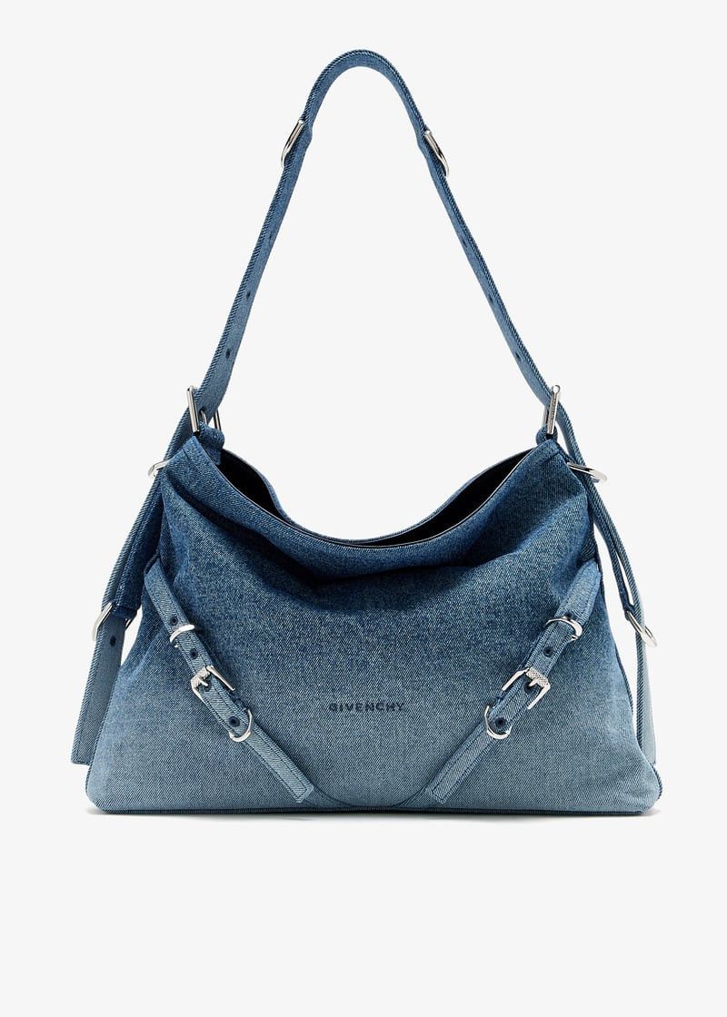 o1srvl11e0625 Size:OS/ Voyou Medium Bag in Blue Denim