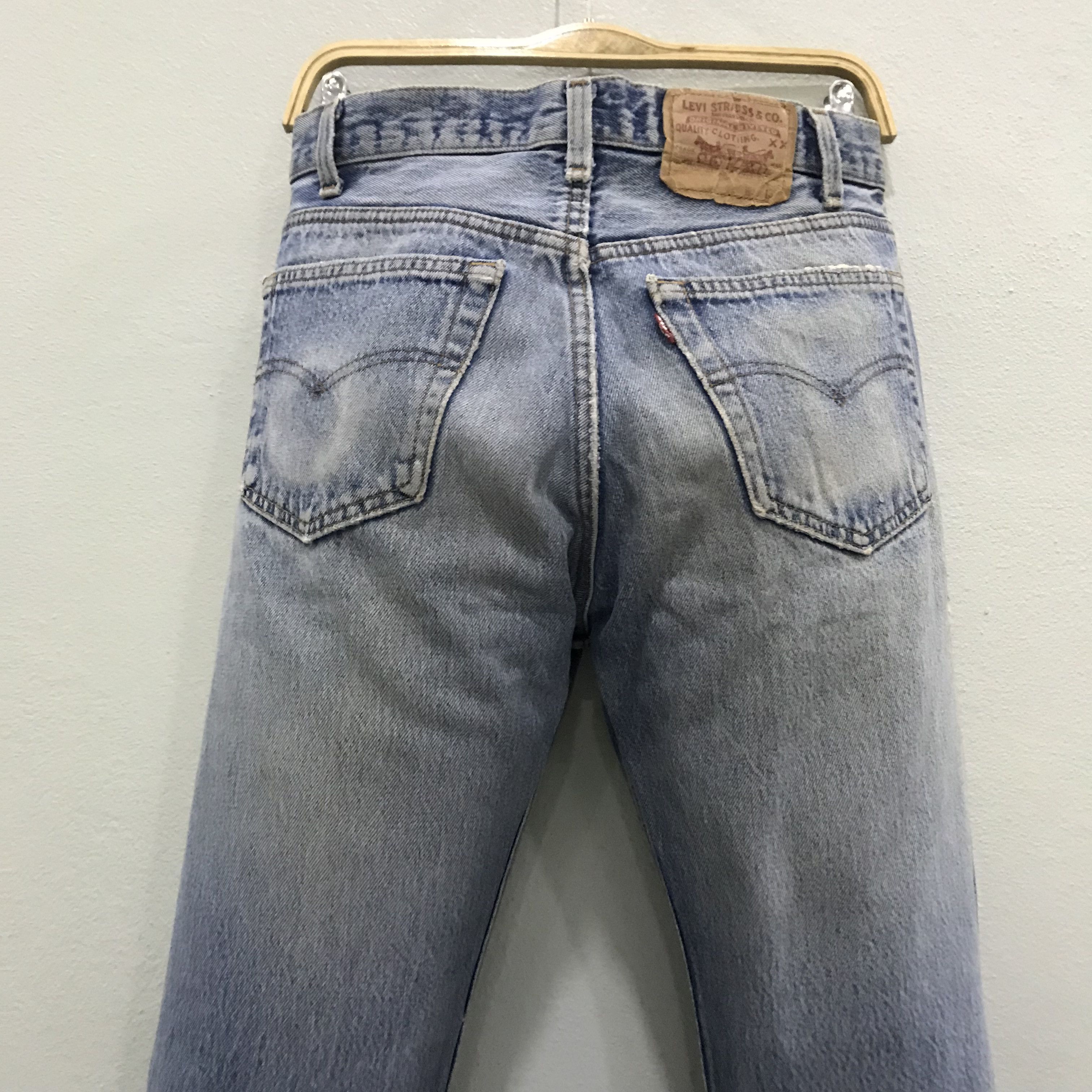 Levi's Vintage 90s Levi’s 501 Light Wash Distressed Ripped Size US 30 / EU 46 - 10 Thumbnail