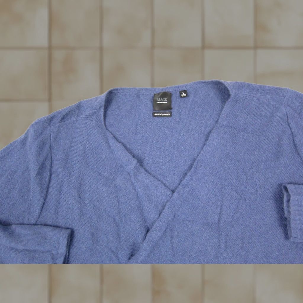 Saks Fifth Avenue Saks Fifth Avenue Blue 100% Cashmere Cardigan Womens Large Open Sweater Classic 80s 90s Size L / US 10 / IT 46 - 1 Thumbnail