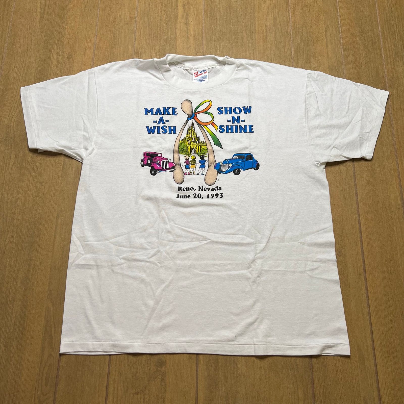 Hanes vintage T-shirt Men Sz XL Make-A-Wish Show-N-Shine 90s Size US XL / EU 56 / 4 - 1 Thumbnail