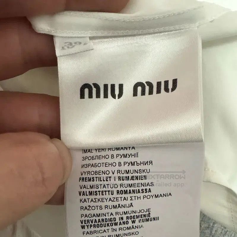 Miu Miu Miu Miu Men's White Cotton Long Sleeve Shirt . Size US M / EU 48-50 / 2 - 5 Thumbnail