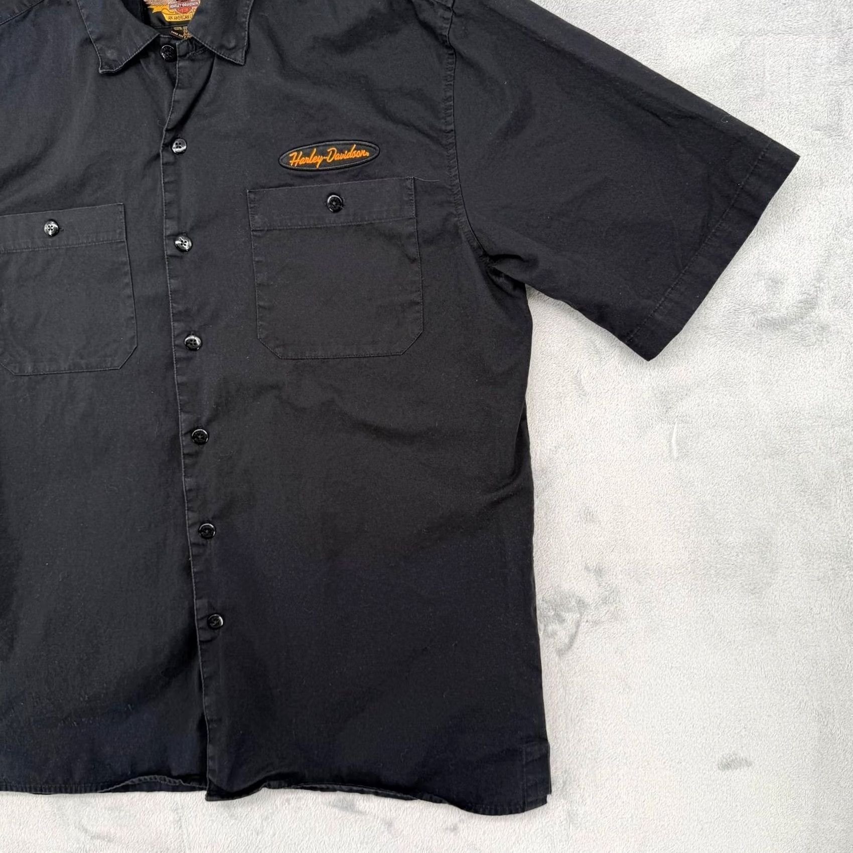 Harley Davidson Harley Davidson Mens Black Short Sleeve Button Up Graphic Motorcycle Shirt Large Size US L / EU 52-54 / 3 - 4 Thumbnail