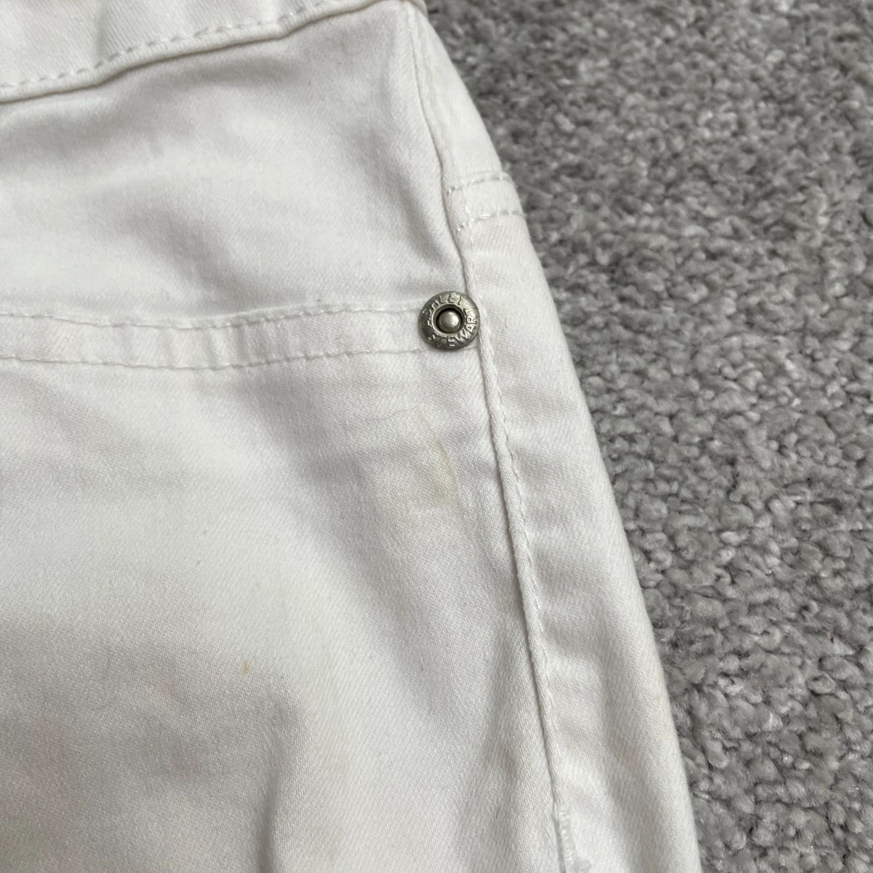 Vintage Ashley Stewart Jeans Womens 14 White High Rise Straight Lightweight 34x31 Size 36" / US 14 / IT 50 - 6 Thumbnail