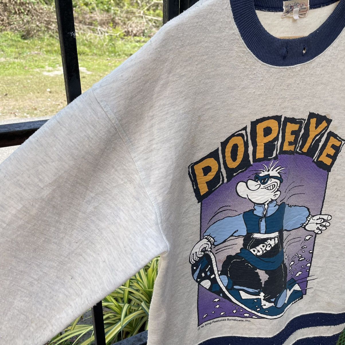 Vintage 🔥Vintage 80s Popeye Ski Art Work Big Frame Sweatshirts Size US M / EU 48-50 / 2 - 8 Thumbnail