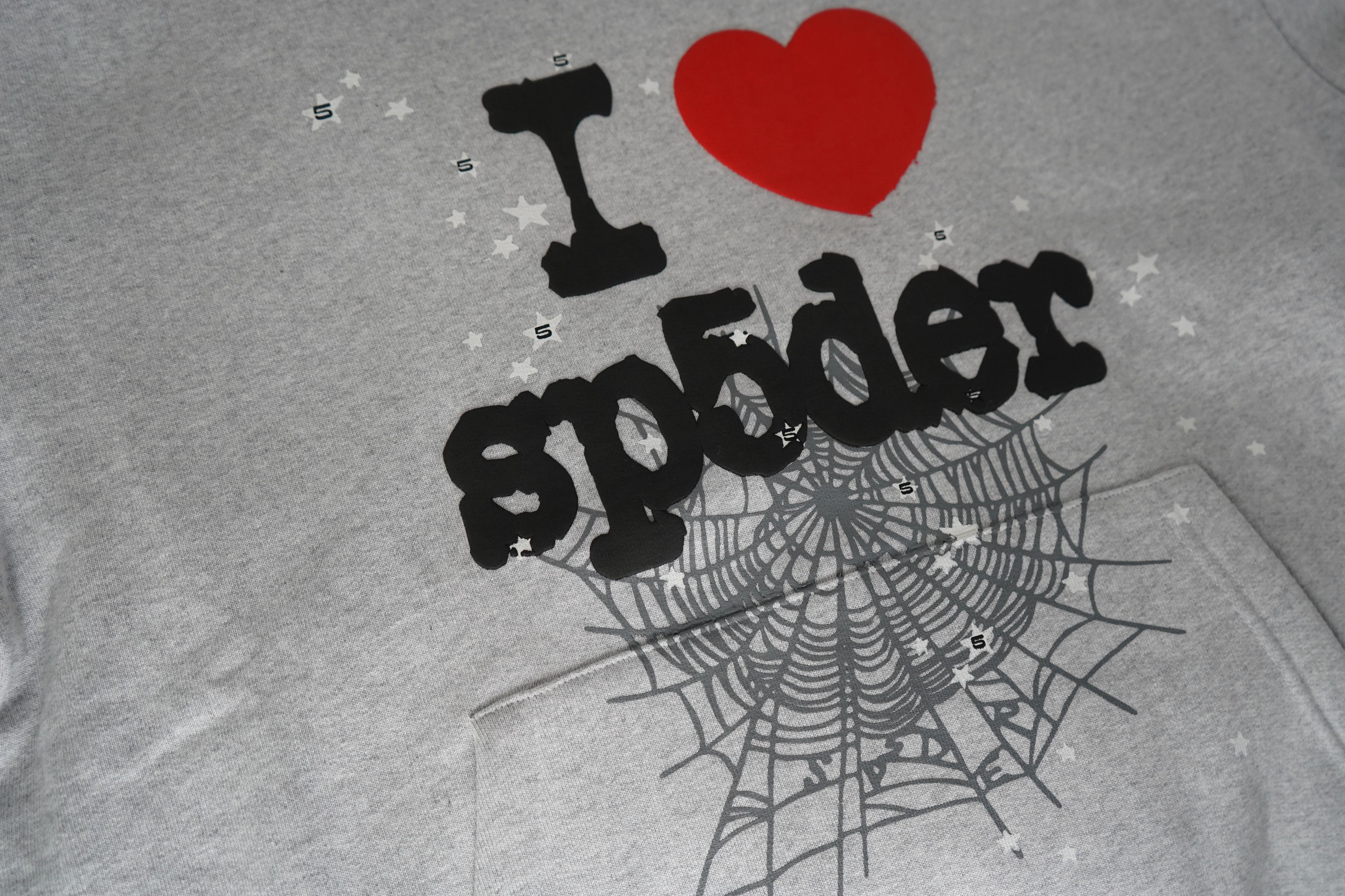 Sp5der Sp5der - Souvenir Hoodie (I Love Sp5der) - Heather Grey, S Size US S / EU 44-46 / 1 - 3 Thumbnail
