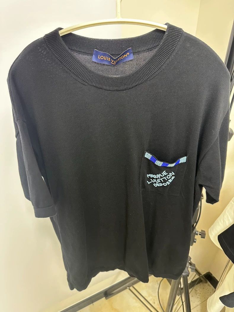 Louis Vuitton Louis Vuitton Black beaded pocket knit short sleeves Size US S / EU 44-46 / 1 - 1 Thumbnail
