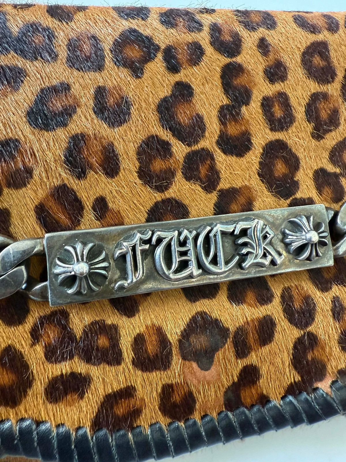 Chrome Hearts Chrome Hearts Leopard Pony Hair “Fuck you” Clutch Bag Size ONE SIZE - 11 Thumbnail