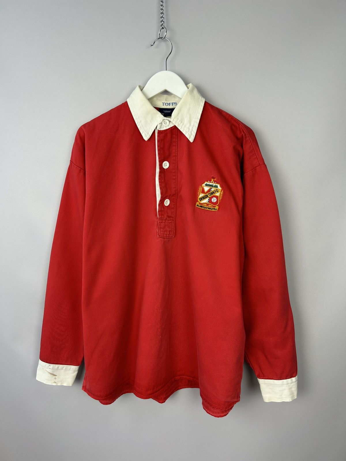 image of Swindon Town Fc Toffs Football Team Soccer Jersey Vintage in Red White, Men's (Size Large)